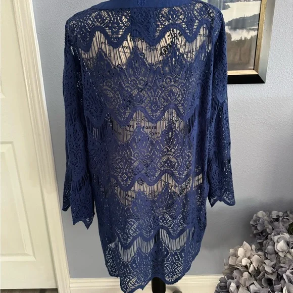Royal Blue Gracewear Lace Tunic - Picture 4 of 7